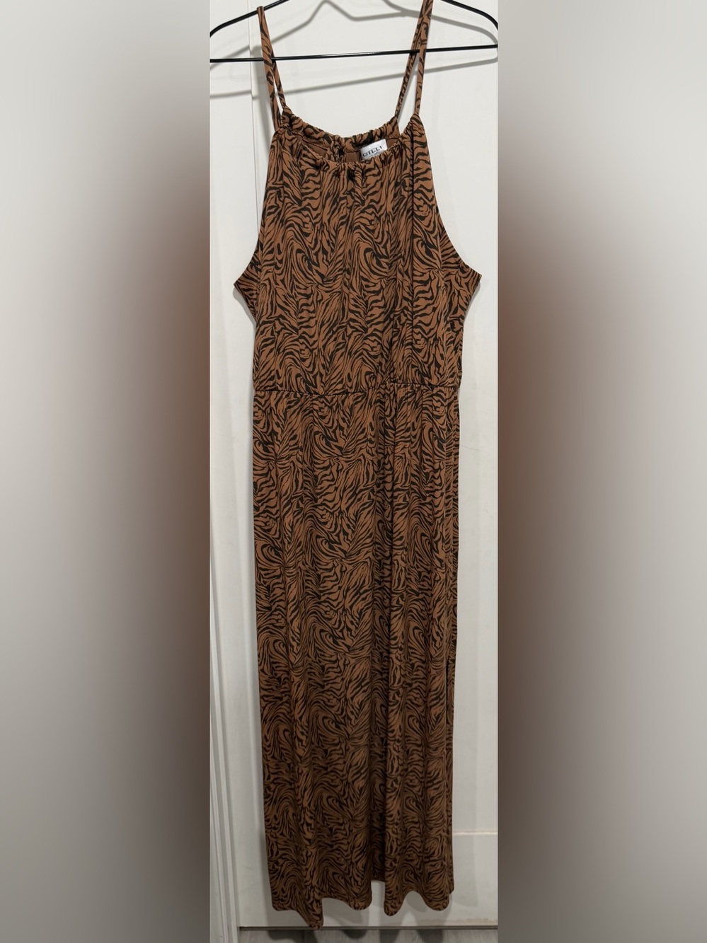 Gilli Brown and Black Zebra-Print Maxi Dress